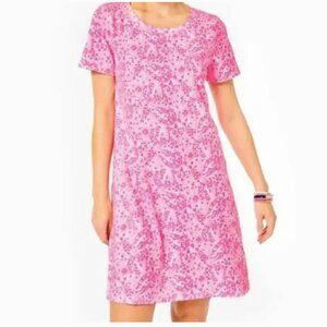 Lilly Pulitzer Cody T-Shirt Dress in Pink Shandy Invest A Gator sz XL